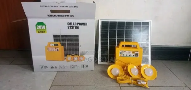 Solar Power System with 3 LED Lights & Radio - 1