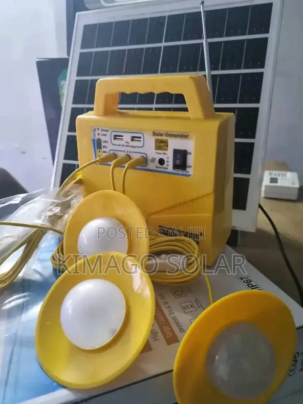 Solar LED Lighting Kit with FM Radio & Phone Charging - 1