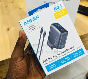 Anker 140W 4-Port Charger with Smart Display & USB-C Cable