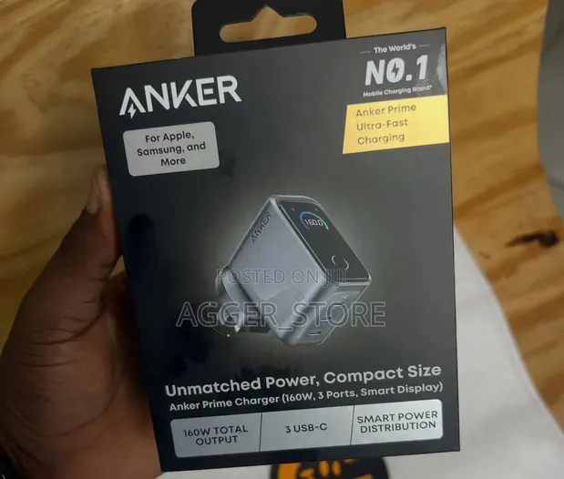 Anker Prime 160W 3-Port USB-C Charger with Smart Display - 1