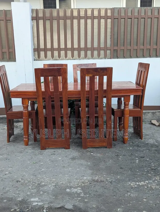 Dining Set for 6 People - Pure Mninga Wood - 1
