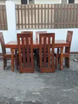 Dining Set for 6 People - Pure Mninga Wood - 1