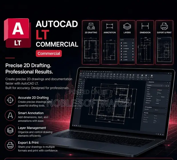 Autodesk AutoCAD LT Leseni ya Kibiashara (Muda Wote) - 1