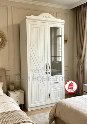 Elegant White 2-Door Storage Cabinet