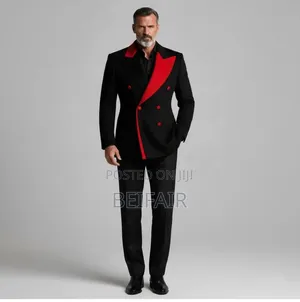 Black Suit Red Long Tuxedo