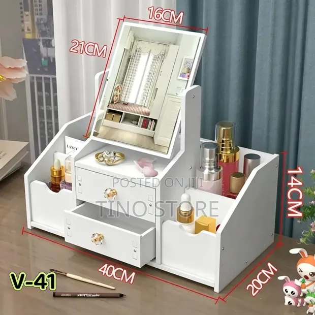 V-41 Desktop Storage Box with Mirror - 1