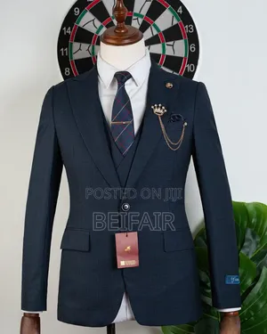 Dark Blue Heavy Fabric Men's Suits