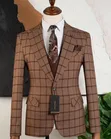 Men's Brown and Khaki Mix Suit - Brand Kali - 2