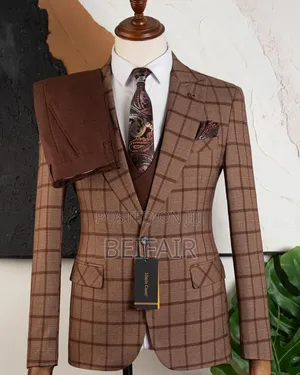 Men's Brown and Khaki Mix Suit - Brand Kali
