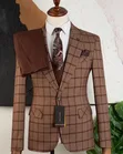 Men's Brown and Khaki Mix Suit - Brand Kali - 3