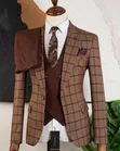 Men's Brown and Khaki Mix Suit - Brand Kali - 4