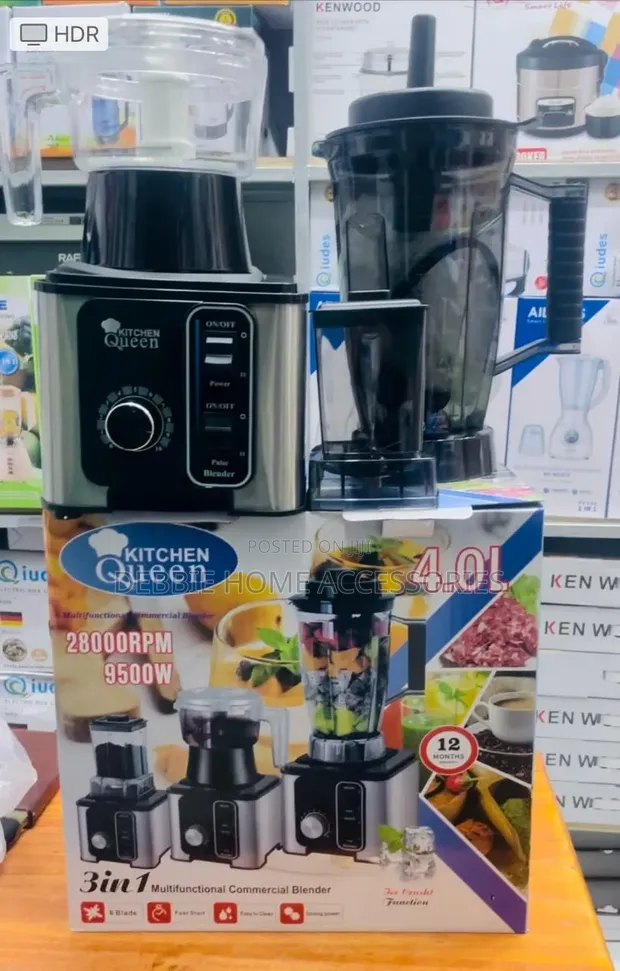 Kitchen Queen Blender 3-in-1 ya Biashara - 4.0L - 1