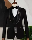 Black Suit with Golden Stripe - Men's - 1