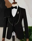 Black Suit with Golden Stripe - Men's - 2