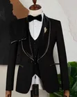 Black Suit with Golden Stripe - Men's - 4