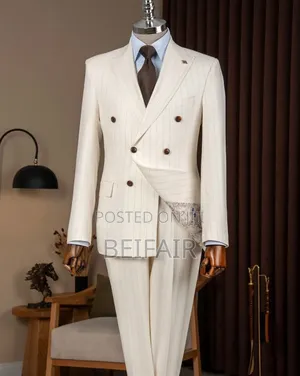 Off-White Double Breasted Striped Suit
