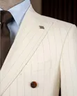 Off-White Double Breasted Striped Suit - 4