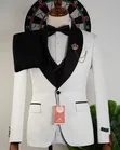 Suti ya Tuxedo Nyeusi na Nyeupe na Koti la Kiuno Nyeusi - 2