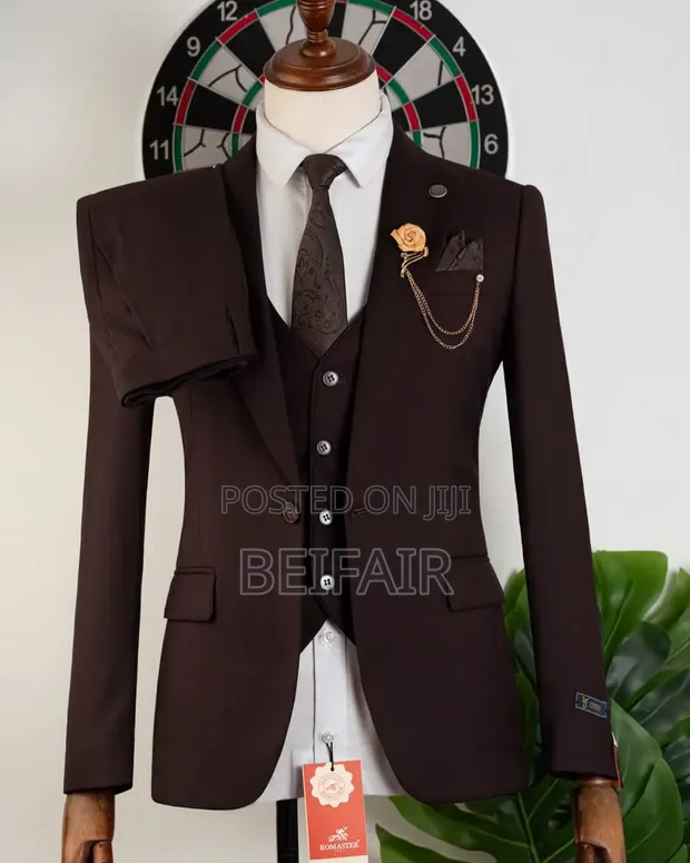 Brown Smart Suit - Men's - 1