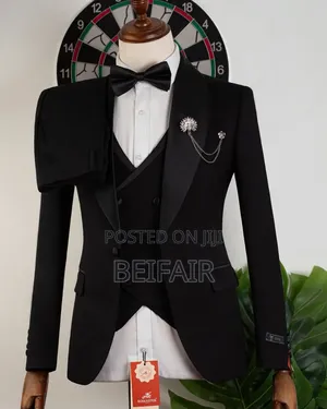 Black Bright Tuxedo Suit - Men's