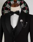 Black Bright Tuxedo Suit - Men's - 4
