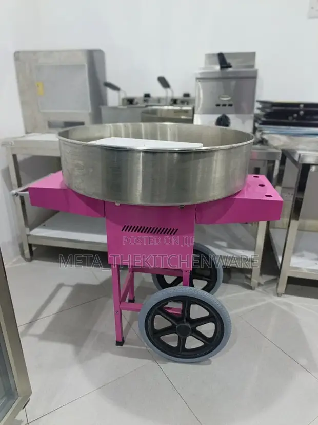 Commercial Electric Candy Floss Machine with Cart 0.9kW, 73cm - 1
