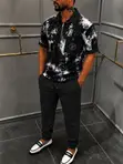 Set ya Smart Casual Nyeusi na Nyeupe: Shati la Zip na Suruali ya Jogger - 4