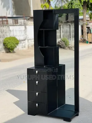 Wood-Mode Black Dressing Table with Cabinets