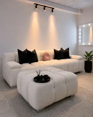 Simple 4-Seater Sofa Set - White
