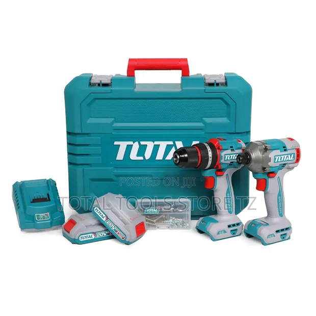 Total 20V Cordless Combo Kit: Impact Drill & Impact Driver - 1