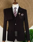 Quality Dark Brown Men's Suit - 4