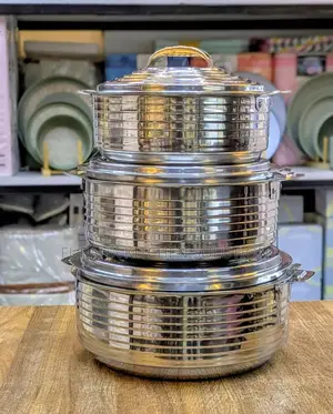 Royalty Silver Line Hotpot Set - 3 Pcs