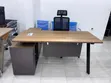 Modern L-Shaped Managerial Desk with Metal Legs - 1