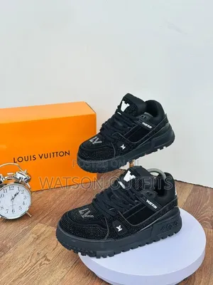 Louis Vuitton Men's Leather Sneakers with Crystals