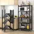 5-Tier Foldable Metal Storage Rack with Wheels - 2
