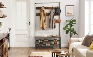 Multi-functional Clothes Rack with Shoe Storage Bench