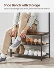 Multi-functional Clothes Rack with Shoe Storage Bench - 3