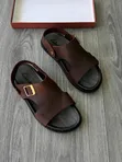 Men's Clarks Leather Sandals - Brown - 3