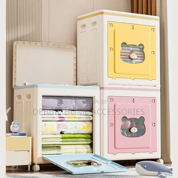 Foldable Plastic Clothes & Toy Storage Cabinet - 70L - 1