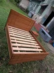 Solid Wood Bed Frame with 1 Bedside Table - Queen Size - 3