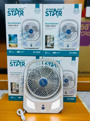 Winning Star Rechargeable Table Fan 8"