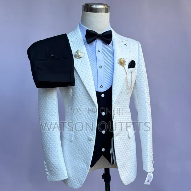 Maligan 3-Piece Men's Suit - Black Jacket & Pants - 1