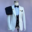Maligan 3-Piece Men's Suit - Black Jacket & Pants - 2