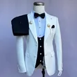 Maligan 3-Piece Men's Suit - Black Jacket & Pants - 3