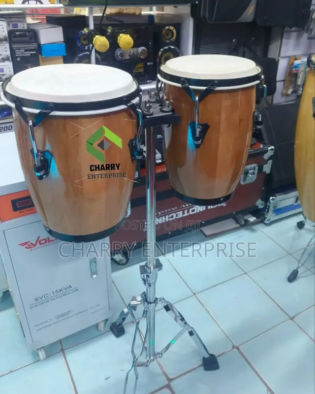 Musical Tumba Conga Drums Set with Stand - 1