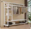 Luxury Gold Double-Rail Garment Rack with Wheels - 2