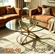 Round Glass Table with Stainless Steel Frame (Gold) - 1