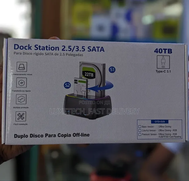 Dual-Bay SATA HDD/SSD Docking Station (OTD-D29) - 1