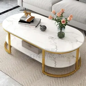 Modern Coffee Table with Metal Legs and MDF Top