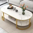 Modern Coffee Table with Metal Legs and MDF Top - 1